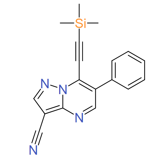 6-phenyl-7-(trimethylsilylethynyl)pyrazolo[1,5-a]pyrimidine-3-carbonitrile